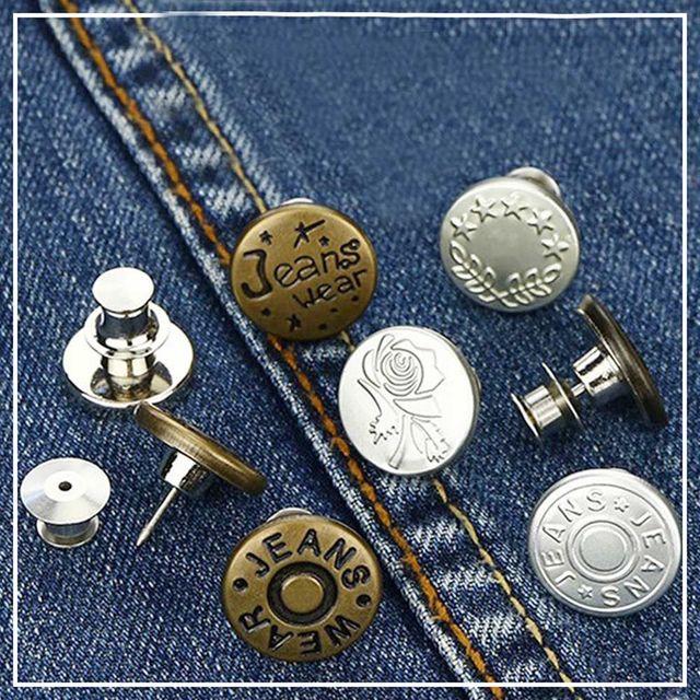 Adjustable Jean Button Pins Button Pins Removable Pants Buttons